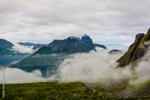 View from Mount Hesten in fog