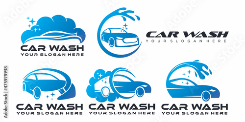 Car wash logo icon set. template vector illustration