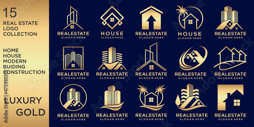 logo Real Estate, Building and Construction icon set. Logo Vector Design