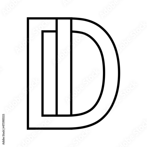 Logo sign di id icon sign i...