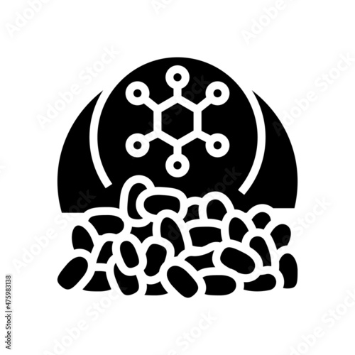polymers chemical industry glyph icon vector. polymers chemical industry sign. isolated contour symbol black illustration