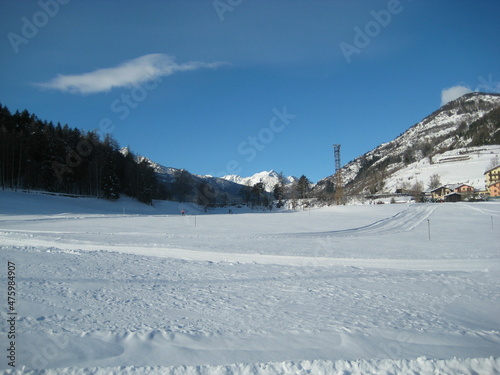 ski resort in winter in the mountains