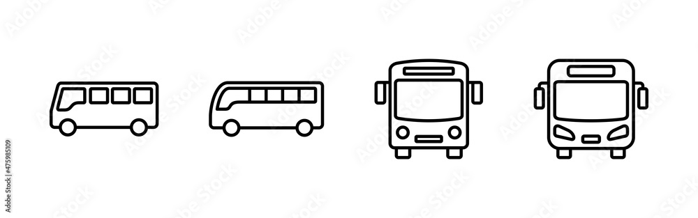 Bus icons set. bus sign and symbol - obrazy, fototapety, plakaty 