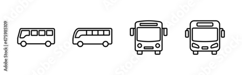 Photo Bus icons set. bus sign and symbol