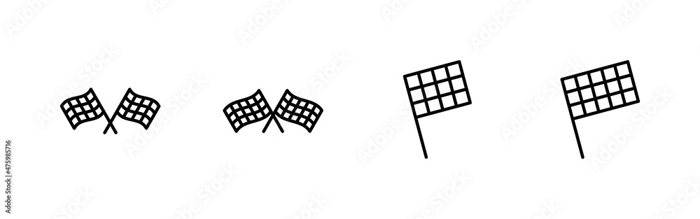Racing flag icons set. race flag sign and symbol.Checkered racing flag icon Racing flag icons set. race flag sign and symbol.Checkered racing flag icon