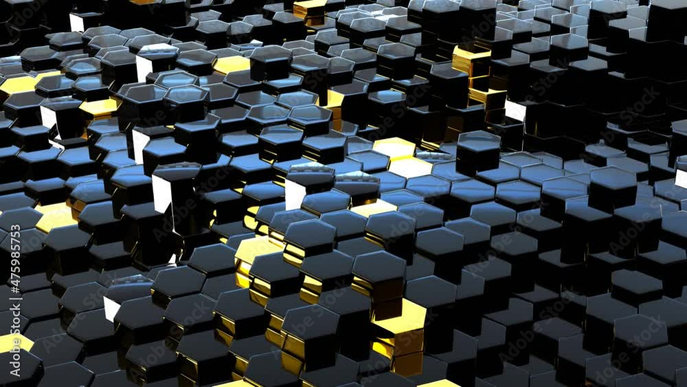 Haxagon wave looping  3D background.