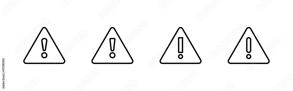 Exclamation danger icons set. attention sign and symbol. Hazard warning attention sign Exclamation danger icons set. attention sign and symbol. Hazard warning attention sign