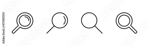 Search icons set. search magnifying glass sign and symbol