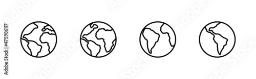 World map set. Worldmap sign and symbol. Globe icon