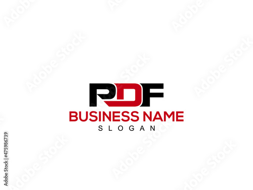 Classic PDF letter, PD logo logotype icon concept with creative font