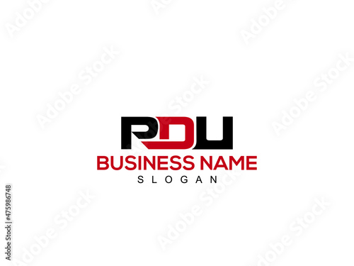 Classic PDU letter, PD logo logotype icon concept with creative font photo