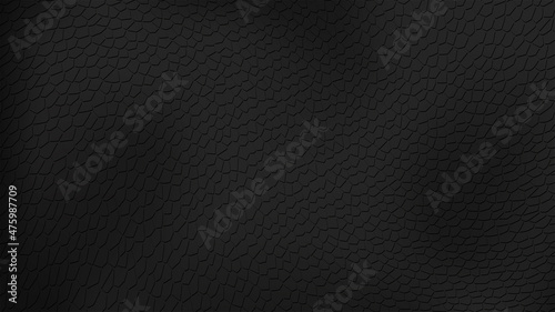 Black leather background texture. Vector abstract illustration. Copy space for your text. © Sabina