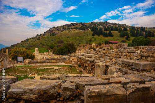 EPHESUS, TURKEY: Agora is the central square and ruins of the ancient city of Ephesus.