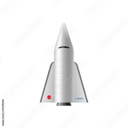 Space shuttle rocket 3D realistic vector illustration. Spacecraft is going to launch and start its science mission.