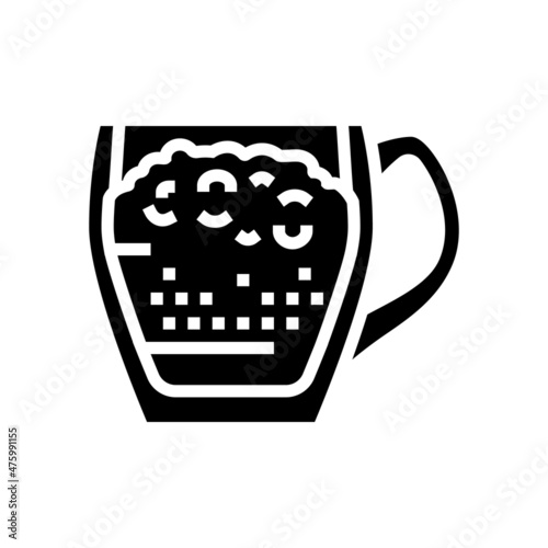 raf coffee glyph icon vector. raf coffee sign. isolated contour symbol black illustration