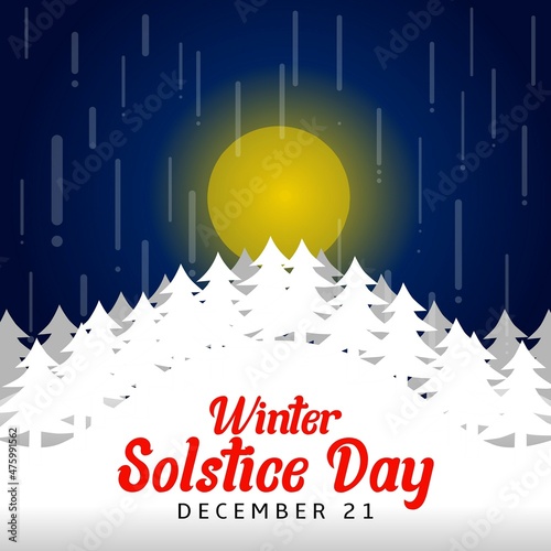 Winter Solstice Day theme template. Vector illustration. Suitable for Poster, Banners, campaign and greeting card.  photo