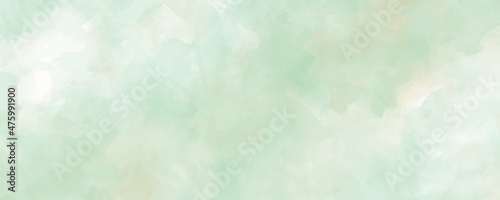 Vector watercolor art background. Green brushstrokes and splashes on white backdrop. Wall. Hand painted spring watercolour texture for cards, cover, banner or wallpaper.