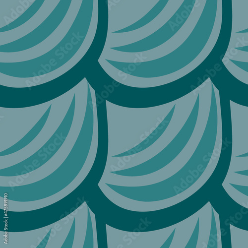 Illustration A seamless pattern on a square background - the scales of a fish, mermaid or dragon. Design element