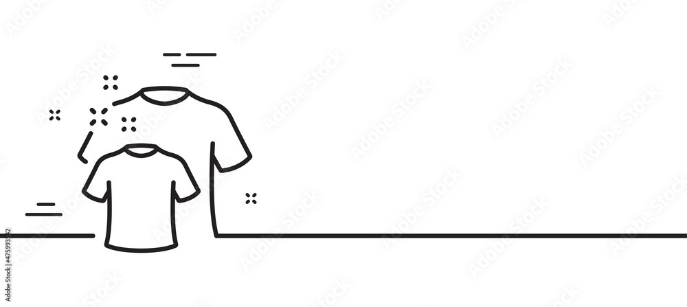 Clean t-shirt line icon. Laundry shirt sign. Clothing cleaner symbol. Minimal line illustration background. Clean t-shirt line icon pattern banner. White web template concept. Vector