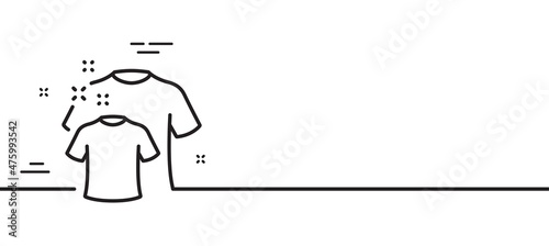 Clean t-shirt line icon. Laundry shirt sign. Clothing cleaner symbol. Minimal line illustration background. Clean t-shirt line icon pattern banner. White web template concept. Vector