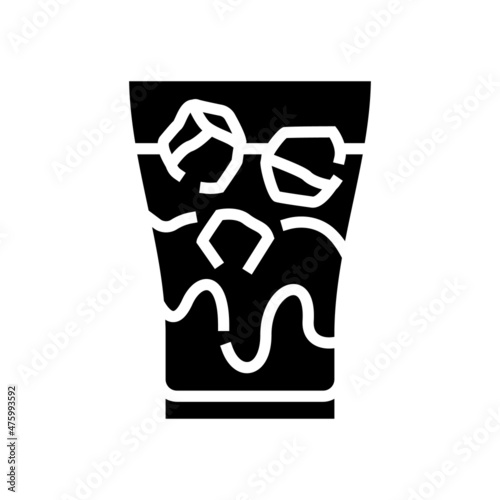 ice coffee glyph icon vector. ice coffee sign. isolated contour symbol black illustration