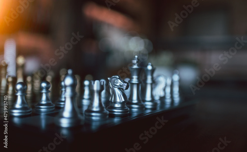 Wallpaper Mural Chess board game silver team and gold team is strategy game as business challenge competitive game ,this business strategy plan concept. Torontodigital.ca