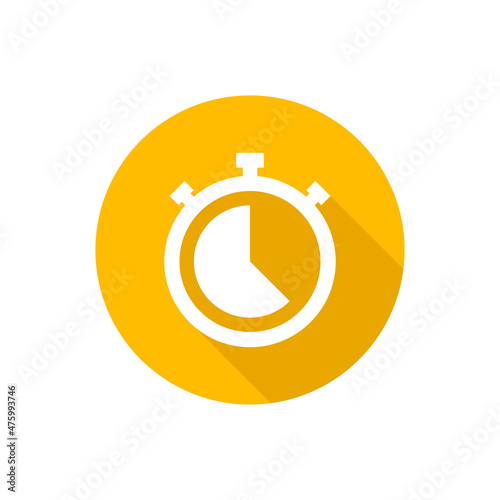 Stopwatch flat icon with shadow