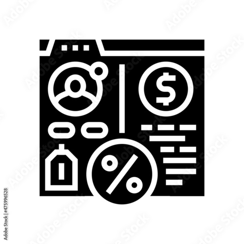 lending finance glyph icon vector. lending finance sign. isolated contour symbol black illustration