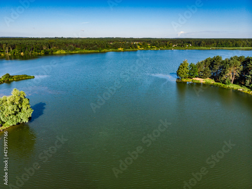Lake in Tuchola Forests, Poland. Aerial view