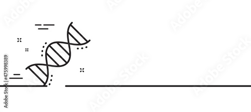 Chemistry dna line icon. Laboratory analysis sign. Chemical formula symbol. Minimal line illustration background. Chemistry dna line icon pattern banner. White web template concept. Vector