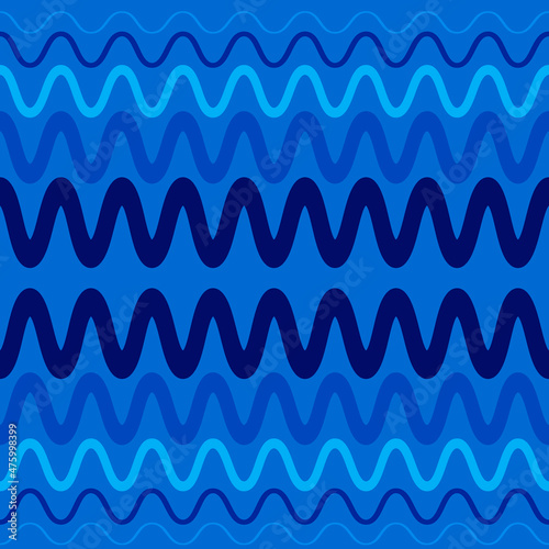 Seamless pattern on a square background - waves and zigzags. Design element