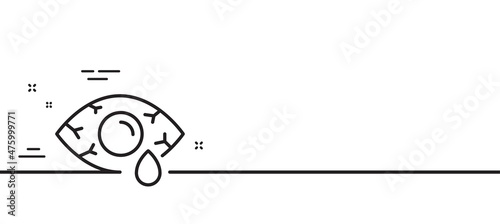 Conjunctivitis eye line icon. Oculist clinic sign. Optometry vision symbol. Minimal line illustration background. Ð¡onjunctivitis eye line icon pattern banner. White web template concept. Vector