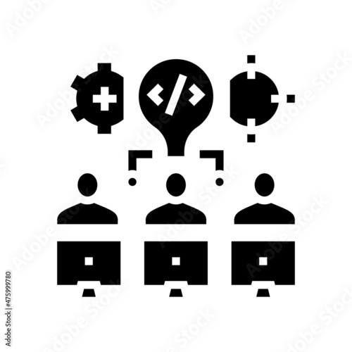 hackathon fintech development glyph icon vector. hackathon fintech development sign. isolated contour symbol black illustration