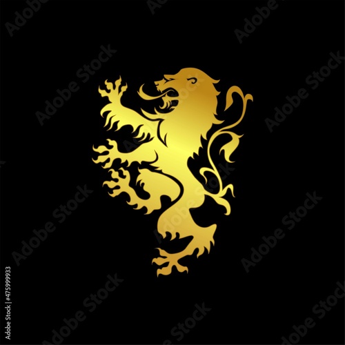 luxury lion logo. golden lion logo vector illustrtion