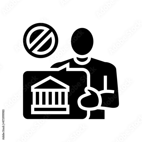 unbanked finance glyph icon vector. unbanked finance sign. isolated contour symbol black illustration