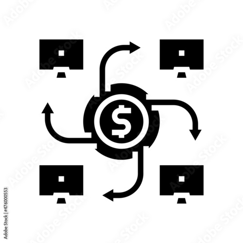 p2p finance system glyph icon vector. p2p finance system sign. isolated contour symbol black illustration