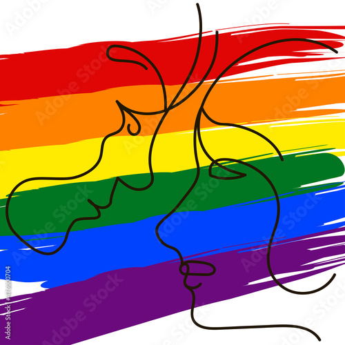 Vector illustration homosexuality emblem. Hand drawn rainbow poster. Pride.