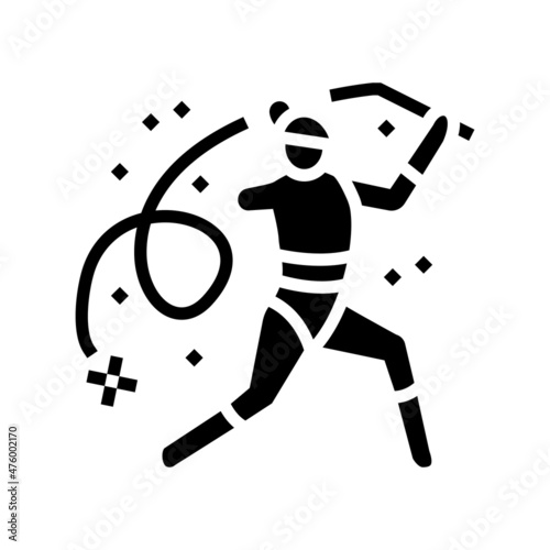 rhythmic gymnastics handicapped athlete glyph icon vector. rhythmic gymnastics handicapped athlete sign. isolated contour symbol black illustration