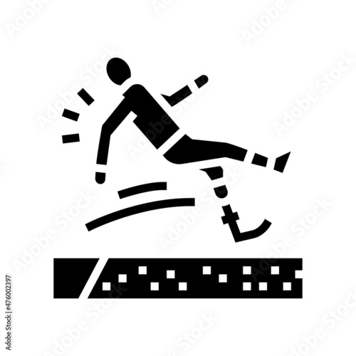 broad jump handicapped athlete glyph icon vector. broad jump handicapped athlete sign. isolated contour symbol black illustration