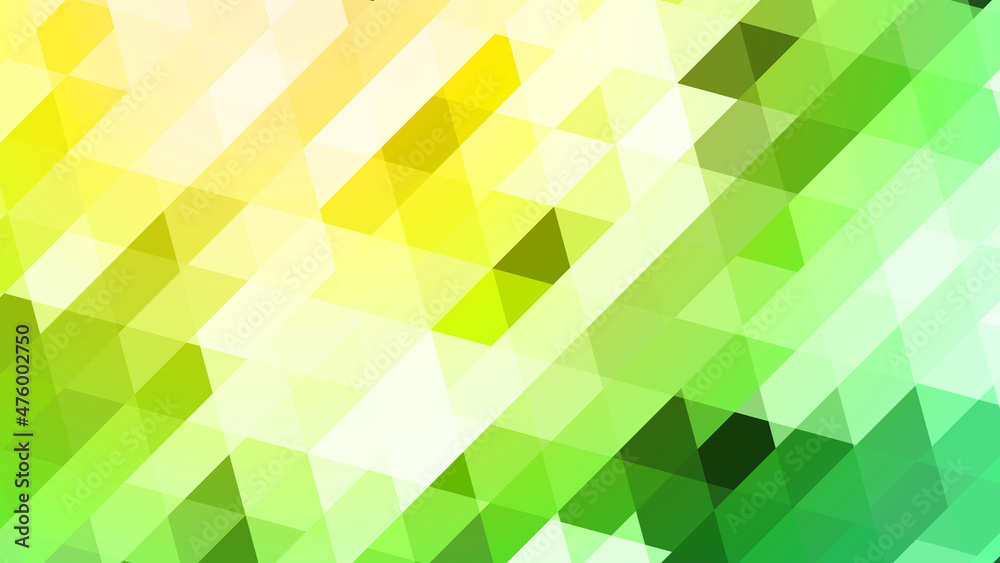 Abstract Mosaic Background with Green and Yellow Triangles