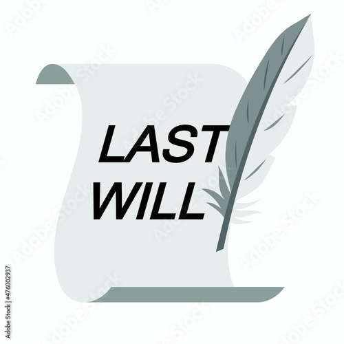 last will paper, testament, vector illustration 