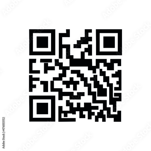 Empty QR code mock up for scanning on white isolated background. Illustration.