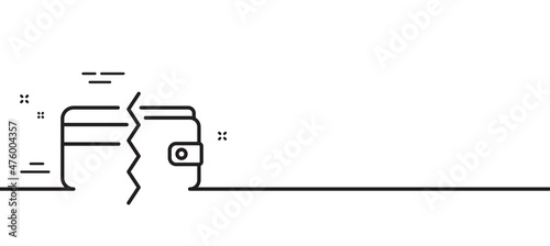 Credit card or cash line icon. Payment methods sign. Minimal line illustration background. Payment methods line icon pattern banner. White web template concept. Vector