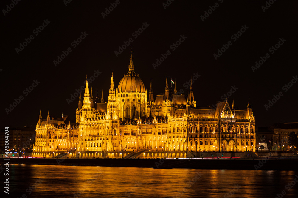 Nightview of Parliament in Budapest, Hungary
