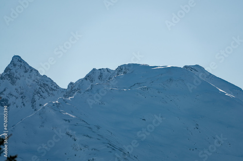 view of the snow capped alps in the hohe tauern national park in salzburg , austria