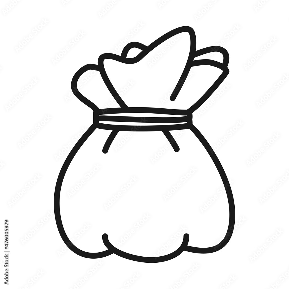 Line art black and white money purse Line art black and white money purse