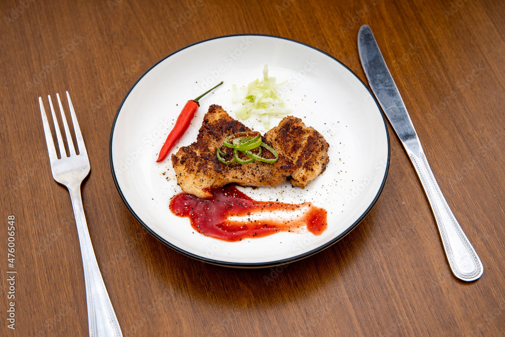 A simple pan-fried chicken breast A simple pan-fried chicken breast