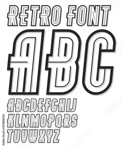 Set of vector narrow retro ...