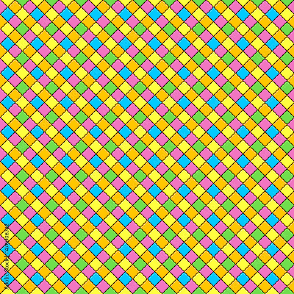 simple vector pixel art seamless pattern of minimalistic multicolor rhomboid tile grid with glare simple vector pixel art seamless pattern of minimalistic multicolor rhomboid tile grid with glare
