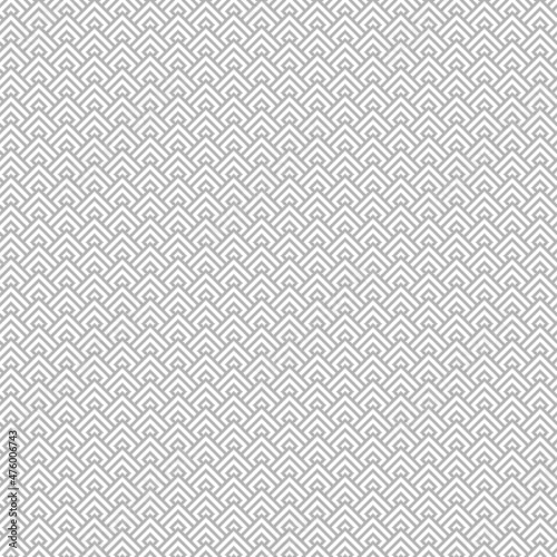 simple vector pixel art gray and white seamless pattern of minimalistic geometric scaly rhombus pattern in japanese style